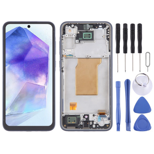 For Samsung Galaxy A35 SM-A356B 6.43 inch OLED LCD Screen Digitizer Full Assembly with Frame(Dark Blue) - Galaxy A Series Parts by buy2fix | Online Shopping UK | buy2fix