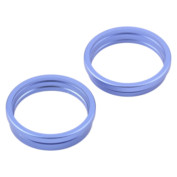 For iPhone 16 2pcs/set Rear Camera Glass Lens Metal Outside Protector Hoop Ring (Blue) -  by buy2fix | Online Shopping UK | buy2fix