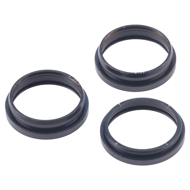 For iPhone 16 Pro 3pcs/set Rear Camera Glass Lens Metal Outside Protector Hoop Ring (Black) -  by buy2fix | Online Shopping UK | buy2fix