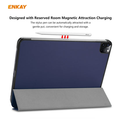 For iPad Pro 11 2022 / 2020 / 2021 ENKAY ENK-8001 Denim Pattern Horizontal Flip Leather Smart Tablet Case with Holder(Dark Blue) - iPad Pro 11 (2020) Cases by ENKAY | Online Shopping UK | buy2fix