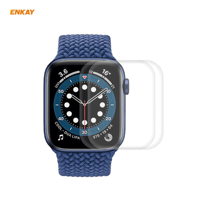 2 PCS For Apple Watch Series 6/5/4/SE 40mm ENKAY Hat-Prince 3D Full Screen PET Curved Hot Bending HD Screen Protector Film(Transparent) - Watch Cases by ENKAY | Online Shopping UK | buy2fix