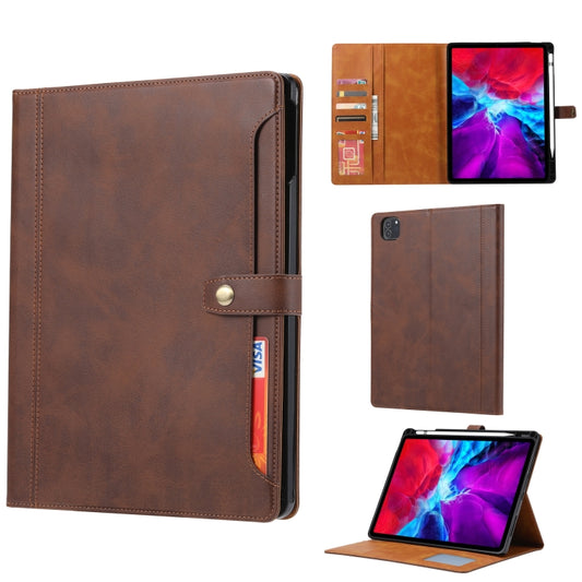 For iPad Air 11 2024 / Air 2022/2020 10.9 Calf Texture Double Fold Clasp Leather Tablet Case (Coffee) - iPad Air (2022) / (2020) 10.9 Cases by buy2fix | Online Shopping UK | buy2fix