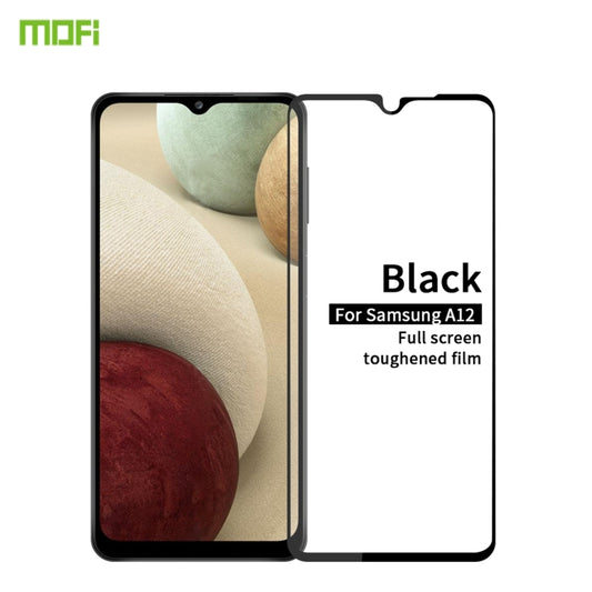 For Samsung Galaxy A12 MOFI 9H 2.5D Full Screen Tempered Glass Film(Black) - Galaxy Tempered Glass by MOFI | Online Shopping UK | buy2fix