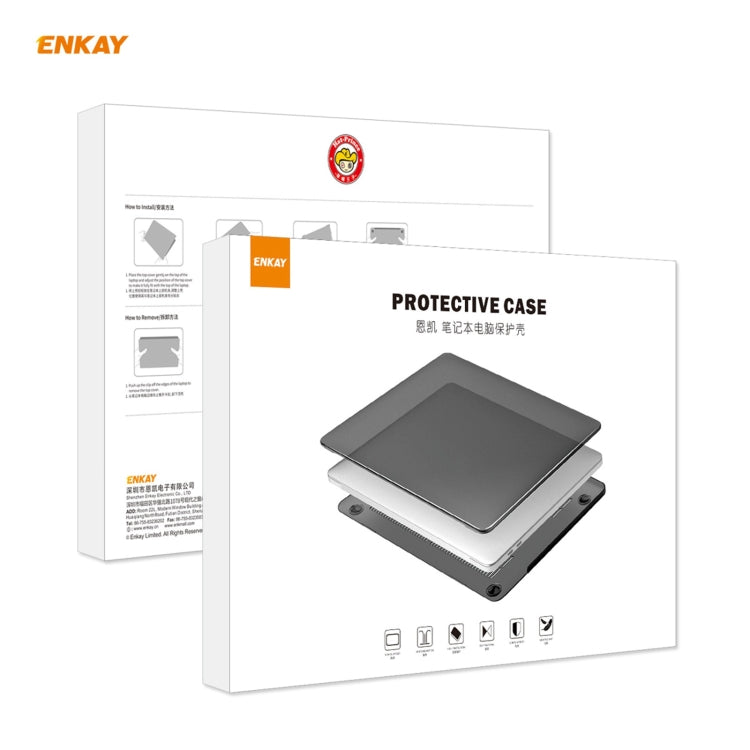 ENKAY 3 in 1 Matte Laptop Protective Case + US Version TPU Keyboard Film + Anti-dust Plugs Set for MacBook Pro 13.3 inch A1706 / A1989 / A2159 (with Touch Bar)(Black) - MacBook Pro Cases by ENKAY | Online Shopping UK | buy2fix