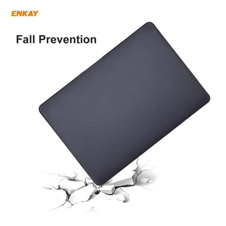 ENKAY 3 in 1 Matte Laptop Protective Case + US Version TPU Keyboard Film + Anti-dust Plugs Set for MacBook Pro 13.3 inch A1706 / A1989 / A2159 (with Touch Bar)(Black) - MacBook Pro Cases by ENKAY | Online Shopping UK | buy2fix