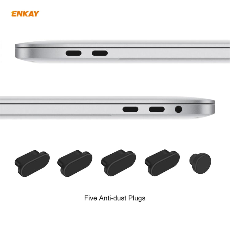 ENKAY 3 in 1 Matte Laptop Protective Case + US Version TPU Keyboard Film + Anti-dust Plugs Set for MacBook Pro 13.3 inch A1706 / A1989 / A2159 (with Touch Bar)(Black) - MacBook Pro Cases by ENKAY | Online Shopping UK | buy2fix