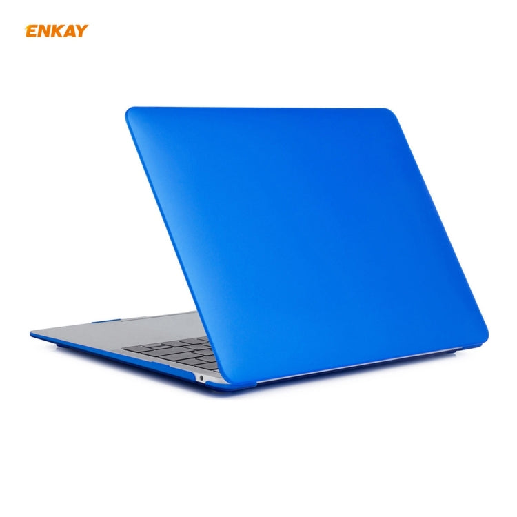 ENKAY 3 in 1 Matte Laptop Protective Case + EU Version TPU Keyboard Film + Anti-dust Plugs Set for MacBook Air 13.3 inch A2179 & A2337 (2020)(Dark Blue) - MacBook Pro Cases by ENKAY | Online Shopping UK | buy2fix