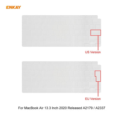 For MacBook Air 13.3 inch A2179 & A2337 2020 ENKAY 3 in 1 Crystal Laptop Protective Case + EU Version TPU Keyboard Film + Anti-dust Plugs Set(Black) - MacBook Air Cases by ENKAY | Online Shopping UK | buy2fix