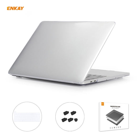 ENKAY 3 in 1 Crystal Laptop Protective Case + US Version TPU Keyboard Film + Anti-dust Plugs Set for MacBook Pro 13.3 inch A2251 & A2289 & A2338 (with Touch Bar)(Transparent) - MacBook Pro Cases by ENKAY | Online Shopping UK | buy2fix