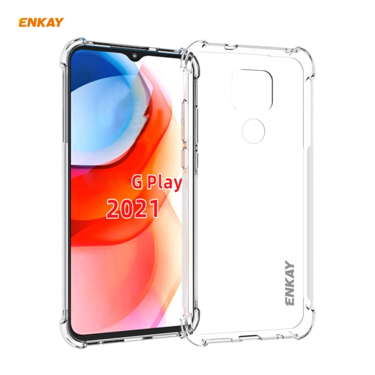 For Motorola Moto G Play 2021 Hat-Prince ENKAY Clear TPU Shockproof Case Soft Anti-slip Cover - Motorola Cases by ENKAY | Online Shopping UK | buy2fix