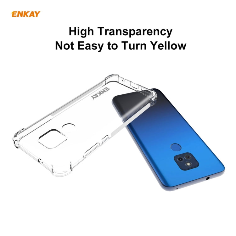 For Motorola Moto G Play 2021 Hat-Prince ENKAY Clear TPU Shockproof Case Soft Anti-slip Cover - Motorola Cases by ENKAY | Online Shopping UK | buy2fix