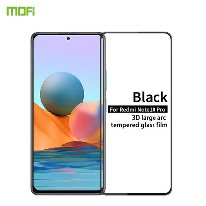 For Xiaomi Redmi Note 10 Pro / Note 10 Pro Max MOFI 9H 3D Explosion-proof Curved Screen Tempered Glass Film(Black) -  by MOFI | Online Shopping UK | buy2fix