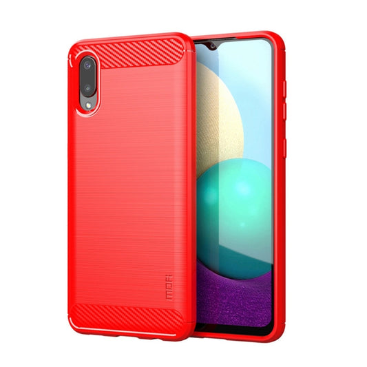 For Samsung Galaxy A02 / M02 MOFI Gentleness Series Brushed Texture Carbon Fiber Soft TPU Case(Red) - Galaxy Phone Cases by MOFI | Online Shopping UK | buy2fix