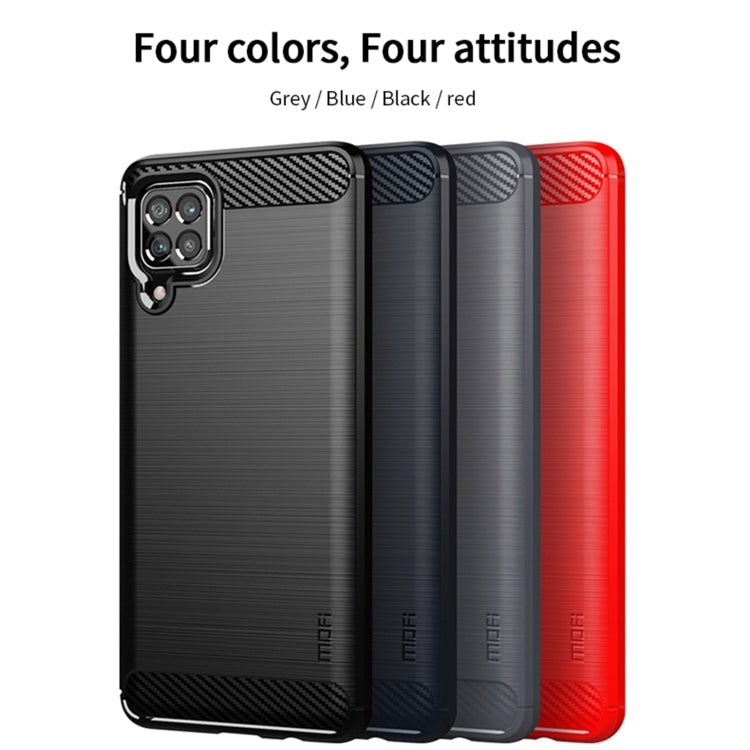 For Samsung Galaxy F62 / M62 MOFI Gentleness Series Brushed Texture Carbon Fiber Soft TPU Case(Red) - Galaxy Phone Cases by MOFI | Online Shopping UK | buy2fix