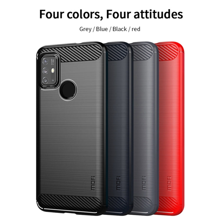 For Motorola Moto G10 / G30 MOFI Gentleness Series Brushed Texture Carbon Fiber Soft TPU Case(Black) - Motorola Cases by MOFI | Online Shopping UK | buy2fix