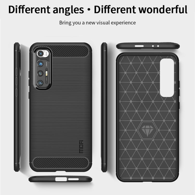 For?Xiaomi Mi 10S MOFI Gentleness Series Brushed Texture Carbon Fiber Soft TPU Case(Grey) - Xiaomi Cases by MOFI | Online Shopping UK | buy2fix