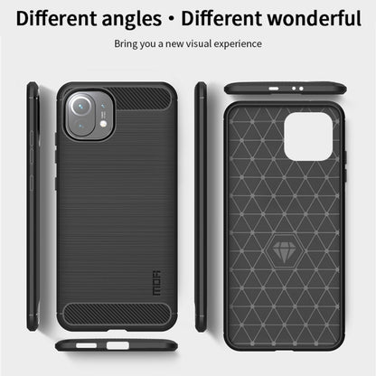 For Xiaomi Mi 11 MOFI Gentleness Series Brushed Texture Carbon Fiber Soft TPU Case(Black) - Xiaomi Cases by MOFI | Online Shopping UK | buy2fix