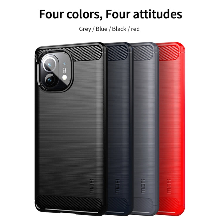 For Xiaomi Mi 11 MOFI Gentleness Series Brushed Texture Carbon Fiber Soft TPU Case(Black) - Xiaomi Cases by MOFI | Online Shopping UK | buy2fix