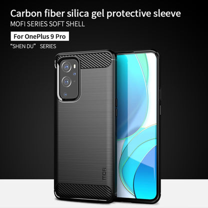 For OnePlus 9 Pro MOFI Gentleness Series Brushed Texture Carbon Fiber Soft TPU Case(Red) - OnePlus Cases by MOFI | Online Shopping UK | buy2fix