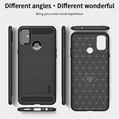For OnePlus Nord N10 5G MOFI Gentleness Series Brushed Texture Carbon Fiber Soft TPU Case(Black) - OnePlus Cases by MOFI | Online Shopping UK | buy2fix