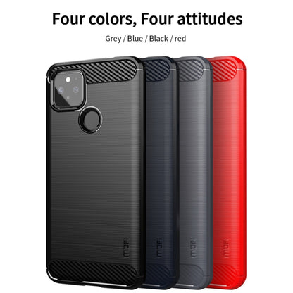 For Google Pixel 5a 5G MOFI Gentleness Series Brushed Texture Carbon Fiber Soft TPU Case(Red) - Google Cases by MOFI | Online Shopping UK | buy2fix