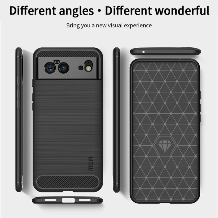 For Google Pixel 6 MOFI Gentleness Series Brushed Texture Carbon Fiber Soft TPU Case(Black) - Google Cases by MOFI | Online Shopping UK | buy2fix