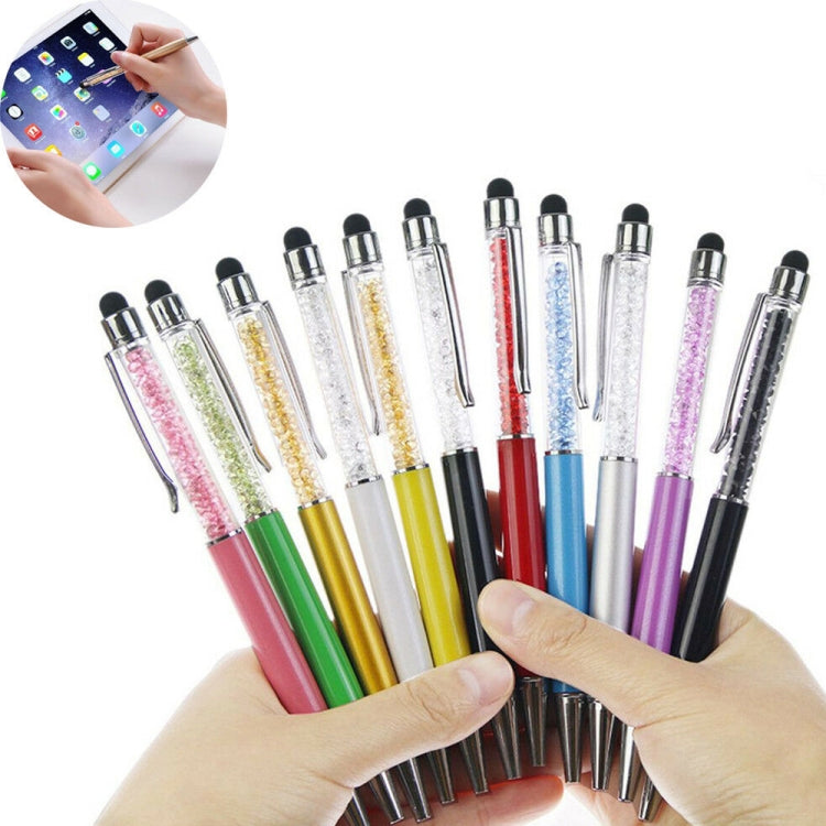 AT-22  2 in 1 Universal Flash Diamond Decoration Capacitance Pen Stylus Ballpoint Pen(Green) - Stylus Pen by buy2fix | Online Shopping UK | buy2fix