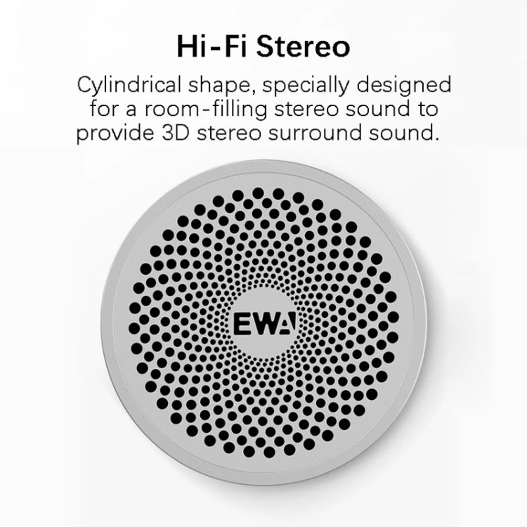 EWA A115 Portable Metal Bluetooth Speaker 105H Power Hifi Stereo Outdoor Subwoofer(Silver) - Desktop Speaker by EWA | Online Shopping UK | buy2fix