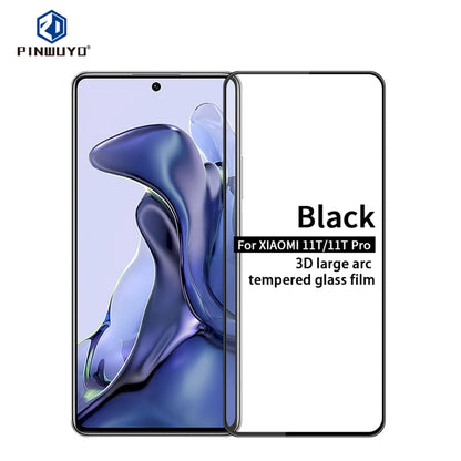 For Xiaomi Mi 11T / 11T Pro PINWUYO 9H 3D Curved Full Screen Explosion-proof Tempered Glass Film(Black) -  by PINWUYO | Online Shopping UK | buy2fix