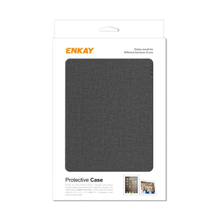 For Amazon Kindle Paperwhite 5 2021 ENKAY Solid Color Denim Texture Horizontal Flip Leather Tablet Case with Sleep / Wake-up Function(Grey) - Amazon by ENKAY | Online Shopping UK | buy2fix