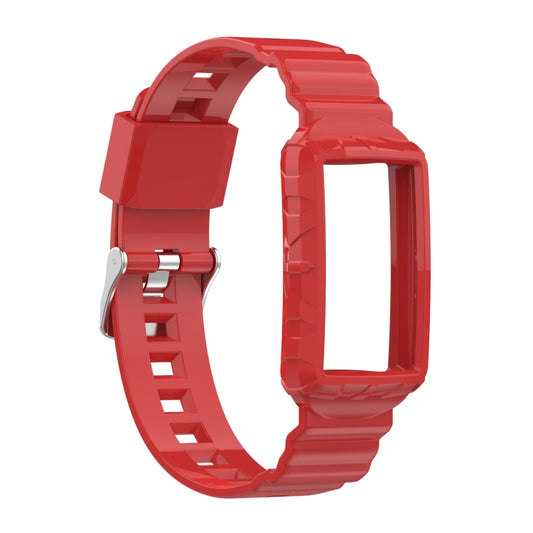 For Fitbit Charge 4 Silicone One Body Armor Watch Band(Red) - Watch Bands by buy2fix | Online Shopping UK | buy2fix