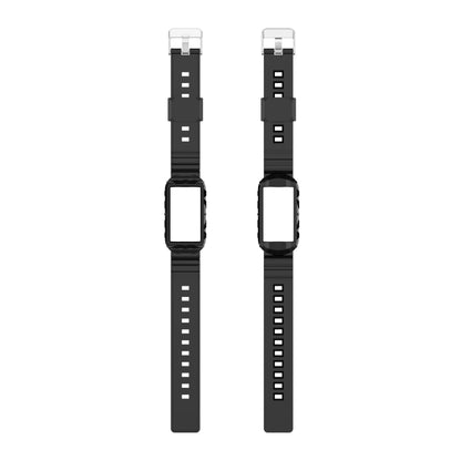 For Fitbit Charge 3 SE Silicone One Body Armor Watch Band(Black) - Watch Bands by buy2fix | Online Shopping UK | buy2fix