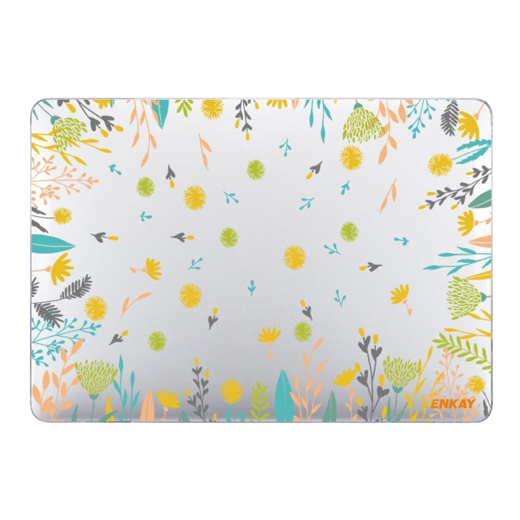 ENKAY Flower Series Pattern Laotop Protective Crystal Case For MacBook Pro 13.3 inch A1706 / A1708 / A1989 / A2159(Dandelion) - MacBook Pro Cases by ENKAY | Online Shopping UK | buy2fix