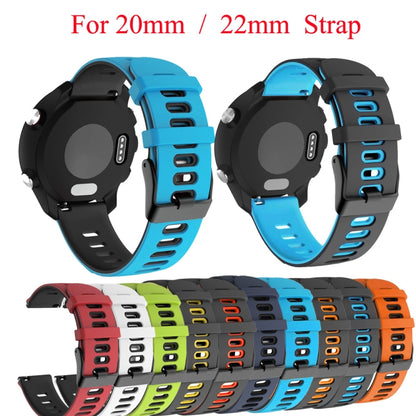 For Samsung Galaxy Watch Active 2 40mm 20mm Mixed-Color Silicone Watch Band(Amy Green Black) - Watch Bands by buy2fix | Online Shopping UK | buy2fix