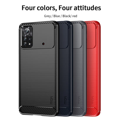 For Xiaomi Poco X4 Pro 5G MOFI Gentleness Brushed Carbon Fiber Soft TPU Case(Blue) - Xiaomi Cases by MOFI | Online Shopping UK | buy2fix