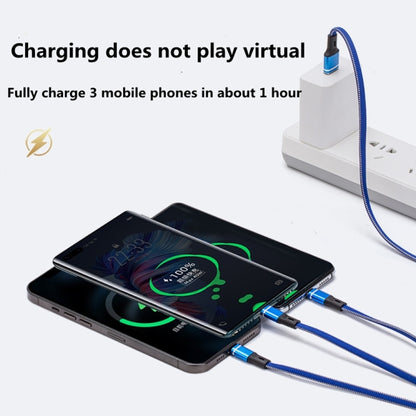 XJ-76 40W 5A 3 in 1 USB to 8 Pin + Type-C + Micro USB Super Flash Charging Cable, Length: 1.18m(Colour) - Multifunction Cable by buy2fix | Online Shopping UK | buy2fix