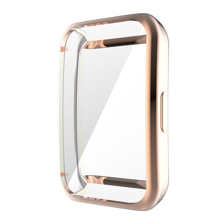 For Huawei Band 7/6 / Honor Band 6 ENKAY Hat-Prince Full Coverage Electroplated Soft TPU Case with Screen Protection(Rose Gold) - Watch Cases by ENKAY | Online Shopping UK | buy2fix