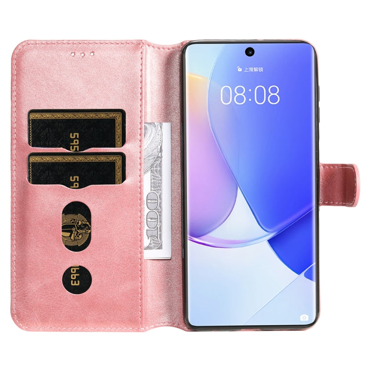 For Honor 50 5G / Huawei Nova 9 JUNSUNMAY Calf Texture Leather Phone Case(Pink) - Honor Cases by JUNSUNMAY | Online Shopping UK | buy2fix