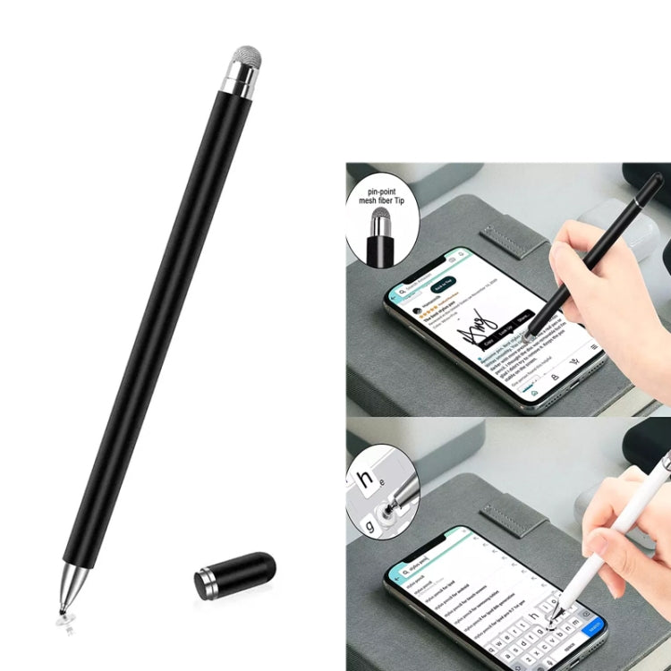 AT-30 2-in-1  Silicone Sucker + Conductive Cloth Head Handwriting Touch Screen Pen Mobile Phone Passive Capacitive Pen(Black) - Stylus Pen by buy2fix | Online Shopping UK | buy2fix