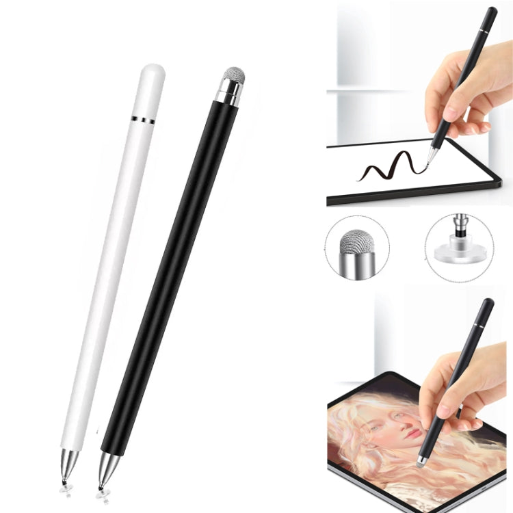 AT-30 2-in-1  Silicone Sucker + Conductive Cloth Head Handwriting Touch Screen Pen Mobile Phone Passive Capacitive Pen(White) - Stylus Pen by buy2fix | Online Shopping UK | buy2fix