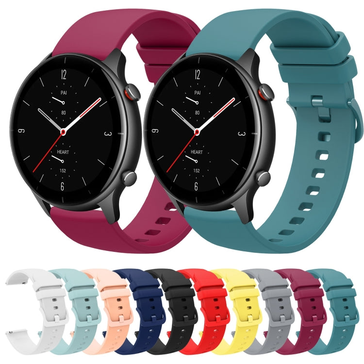 For Amazfit GTR 2e 22mm Solid Color Soft Silicone Watch Band(Red) - Watch Bands by buy2fix | Online Shopping UK | buy2fix