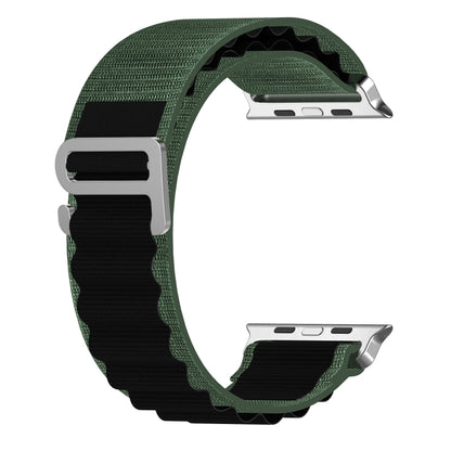 Double Color Nylon Watch Band For Apple Watch Ultra 49mm(Green+Black) - Watch Bands by buy2fix | Online Shopping UK | buy2fix