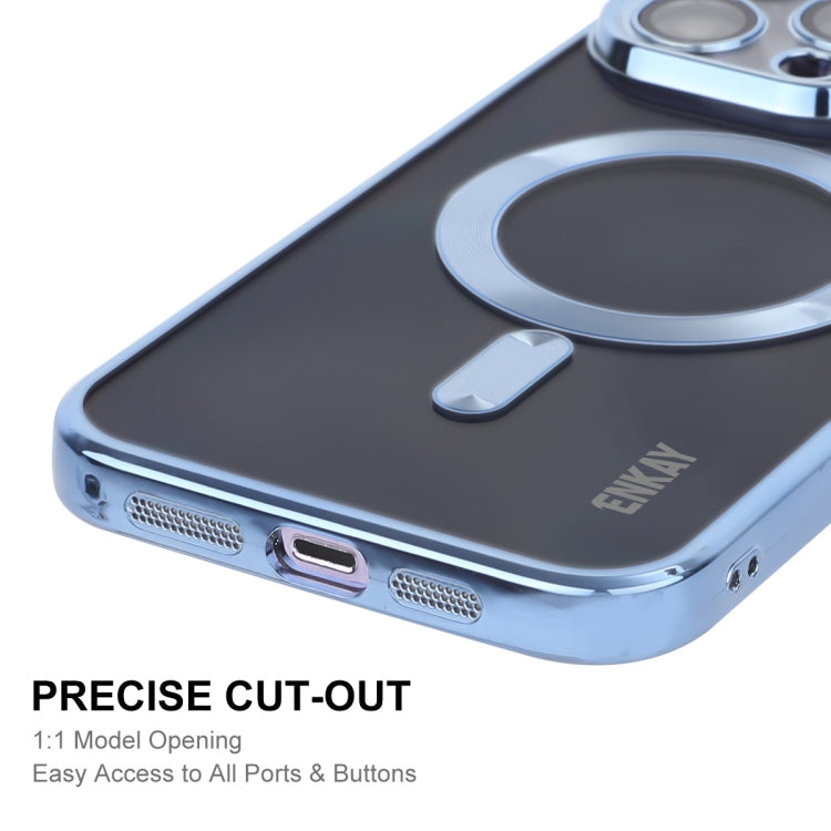 For iPhone 14 Pro ENKAY Electroplated MagSafe Shockproof TPU Phone Case with Lens Film(Silver) - iPhone 14 Pro Cases by ENKAY | Online Shopping UK | buy2fix