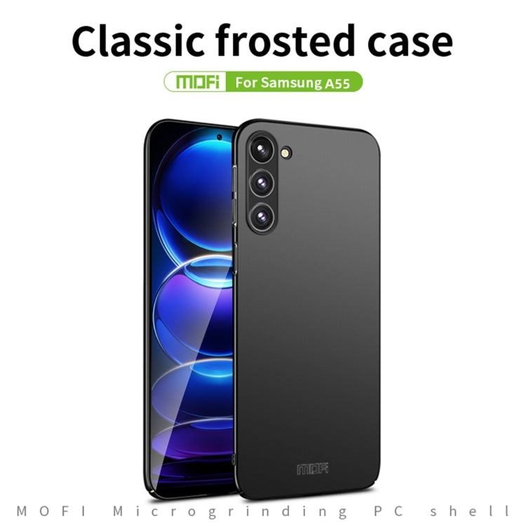 For Samsung Galaxy A55 5G MOFI Frosted PC Ultra-thin Hard Phone Case(Black) - Galaxy Phone Cases by MOFI | Online Shopping UK | buy2fix