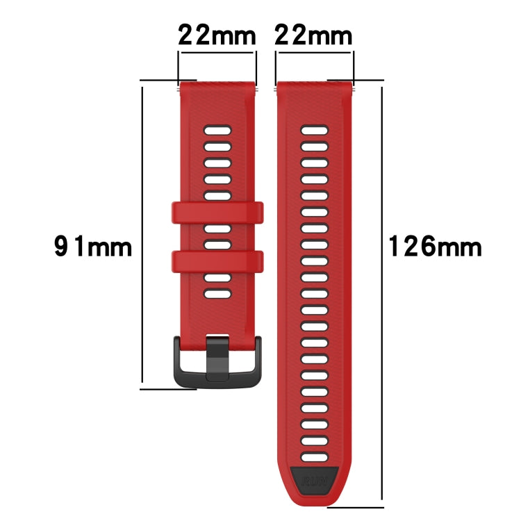 For Huawei Watch 3 Pro 22mm Sports Two-Color Silicone Watch Band(Red+Black) - Watch Bands by buy2fix | Online Shopping UK | buy2fix