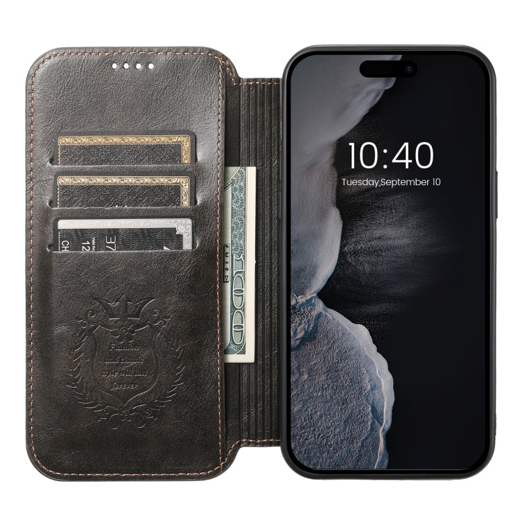 For iPhone 14 Plus Suteni J05 Leather Magnetic Magsafe Phone Case(Black) - iPhone 14 Plus Cases by Suteni | Online Shopping UK | buy2fix