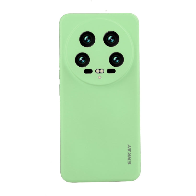 For Xiaomi 14 Ultra ENKAY Hat-Prince Liquid Silicone Shockproof Soft Phone Case(Light Green) - 14 Ultra Cases by ENKAY | Online Shopping UK | buy2fix