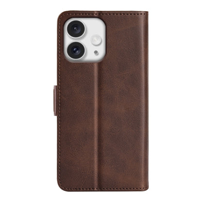 For iPhone 16 Pro Max Dual-side Magnetic Buckle Horizontal Flip Leather Phone Case(Brown) - iPhone 16 Pro Max Cases by buy2fix | Online Shopping UK | buy2fix