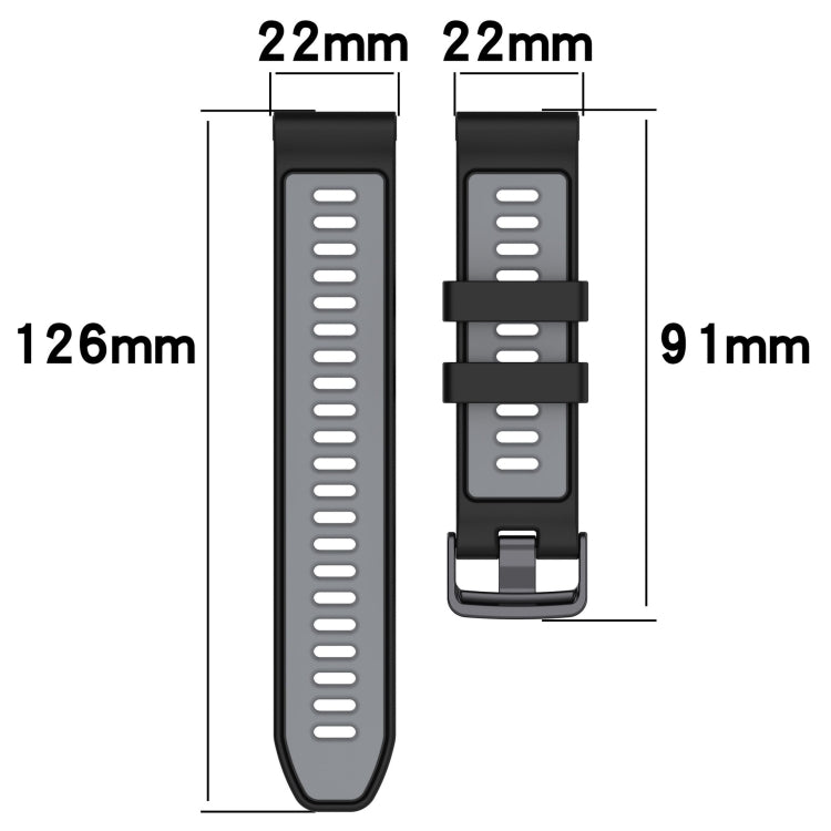 For Garmin Forerunner 965 Sports Two-Color Silicone Watch Band(Army Green+Black) - Watch Bands by buy2fix | Online Shopping UK | buy2fix