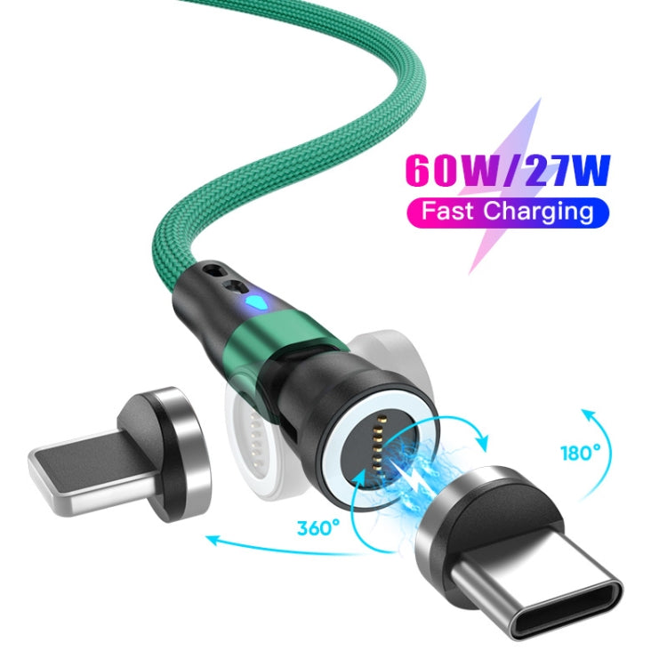 ENKAY PD60W Type-C to Type-C / 8 Pin Magnetic 540 Degrees Rotating Fast Charging Cable, Length:2m(Green) - Charging Cable & Head by ENKAY | Online Shopping UK | buy2fix